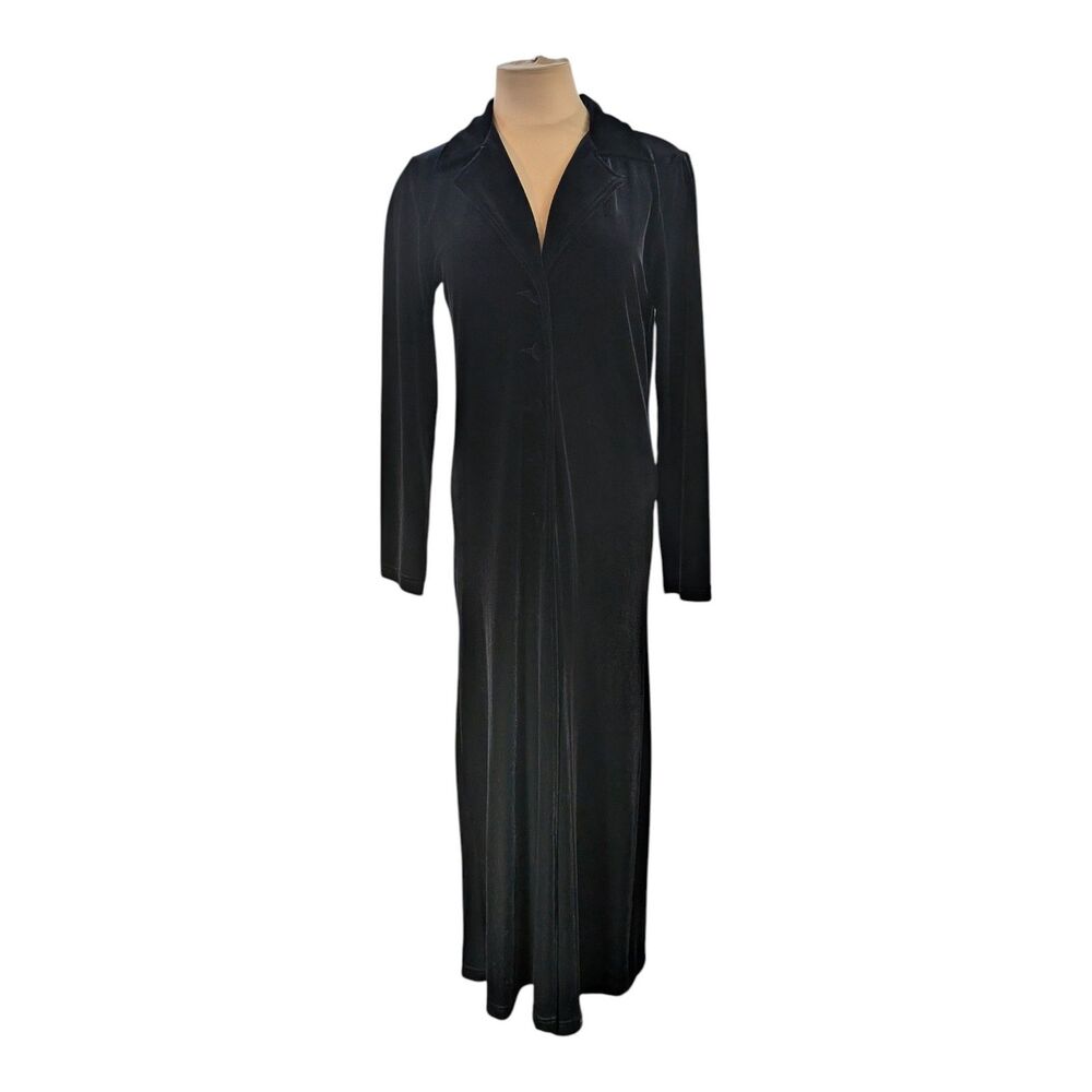 Cabi Long Velvet Duster Coat Black Small Whimsygoth Wednesdaycore Victorian Y2K